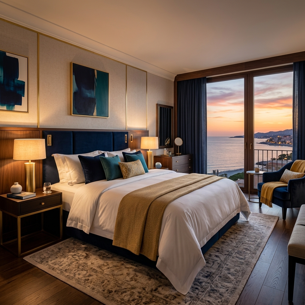 Cozy luxury hotel suite